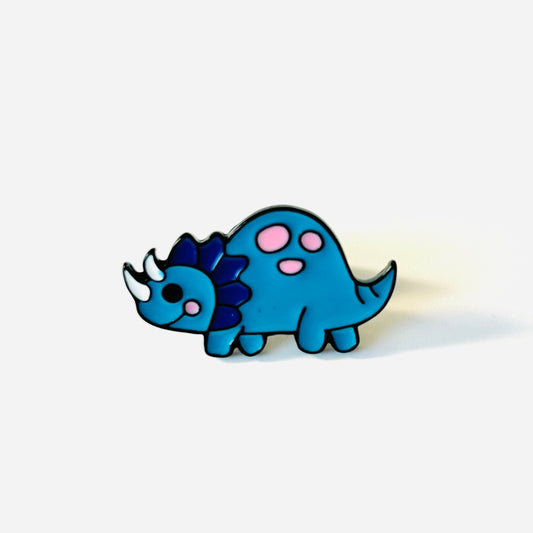 Blue Triceratops Pin